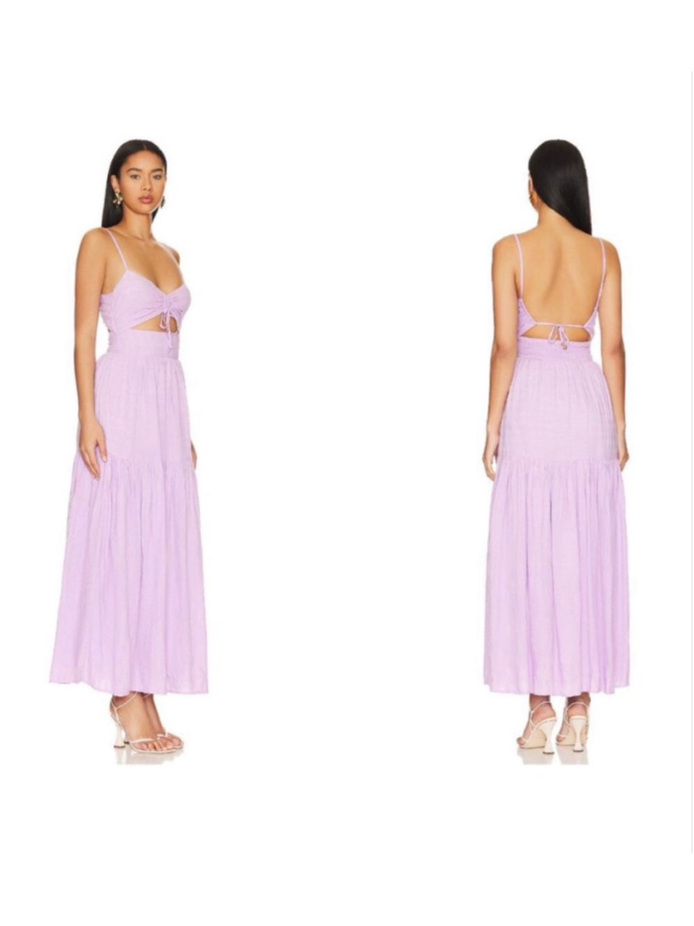 L*Space Zuri Maxi Cut Out Dress in Lilac Lavender Purple- Size Small